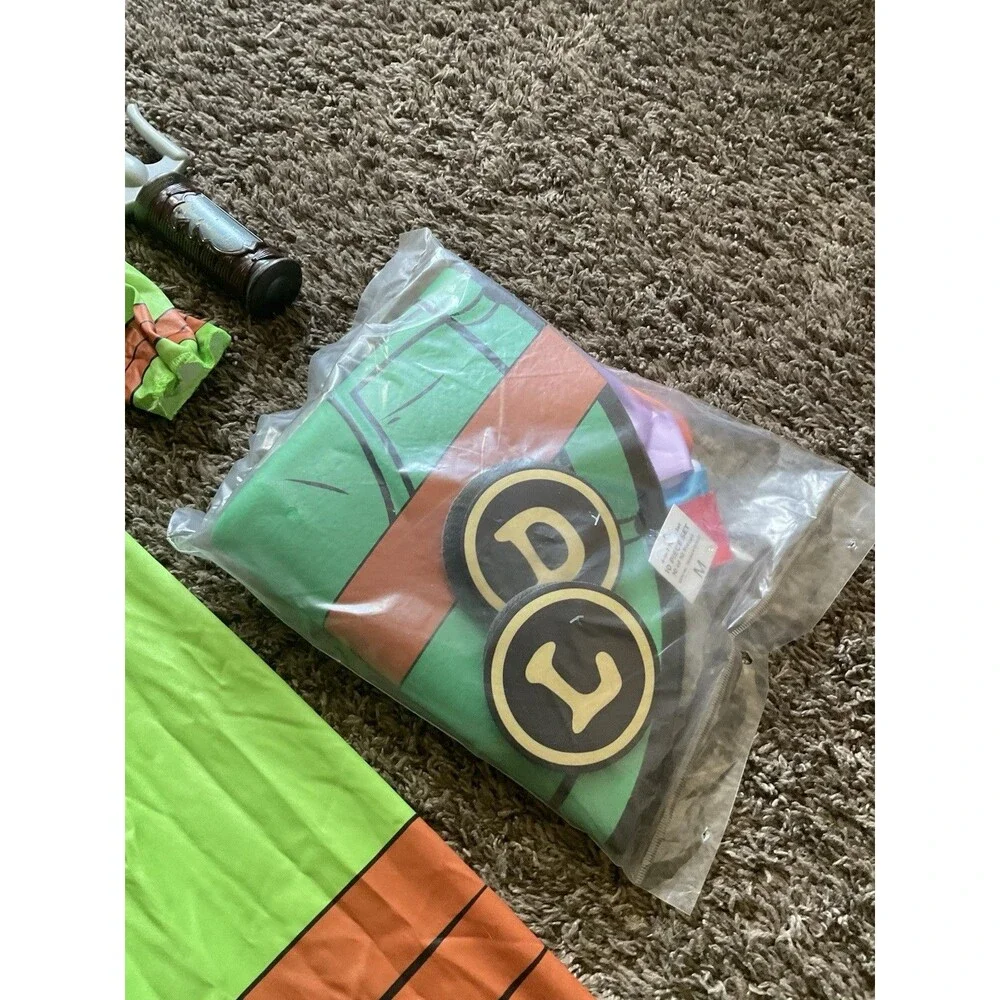 Teenage Mutant Ninja Turtles 4-in-1 Costume Boys Size M 8 Rubies Cosplay BUNDle
